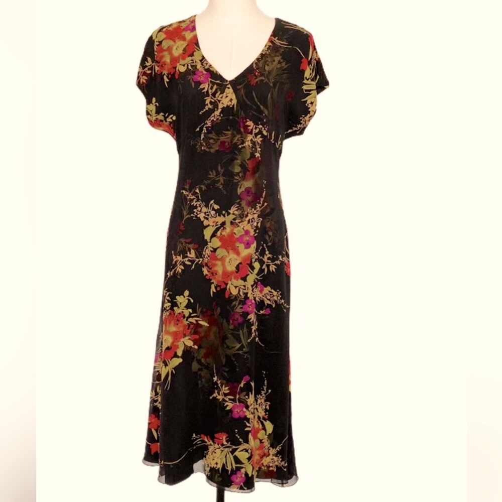 Designer Dana Buchman Original! Asian inspired Imported silk dress. Sz.6